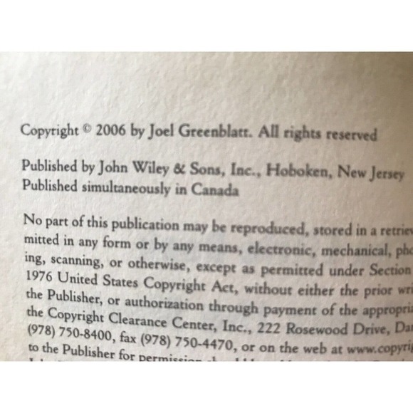 The Little Book That Beats the Market by Joel Greenblatt No Dust Jacket Used - Picture 6 of 7